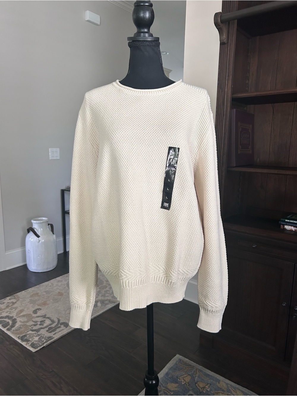 Frye cream soft cotton women's pullover sweater